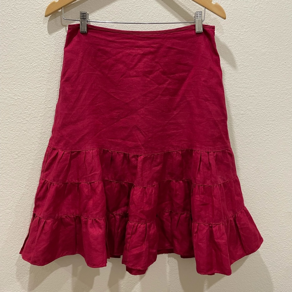Women’s Red Linen Skirt St. John’s Bay Size 4